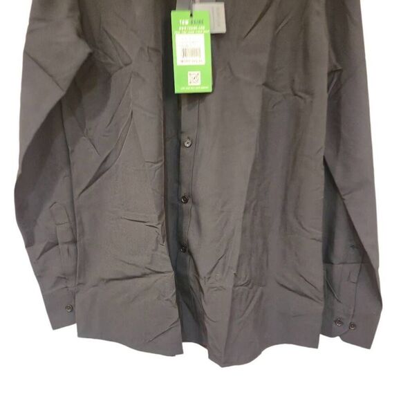 Tom Baine Men's Black Poly/Spandex Slim Fit Performance Stretch Button Down Shir - Picture 7 of 16